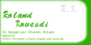 roland kovesdi business card