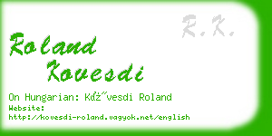 roland kovesdi business card